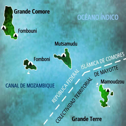 Mapa Comoras. Viaje